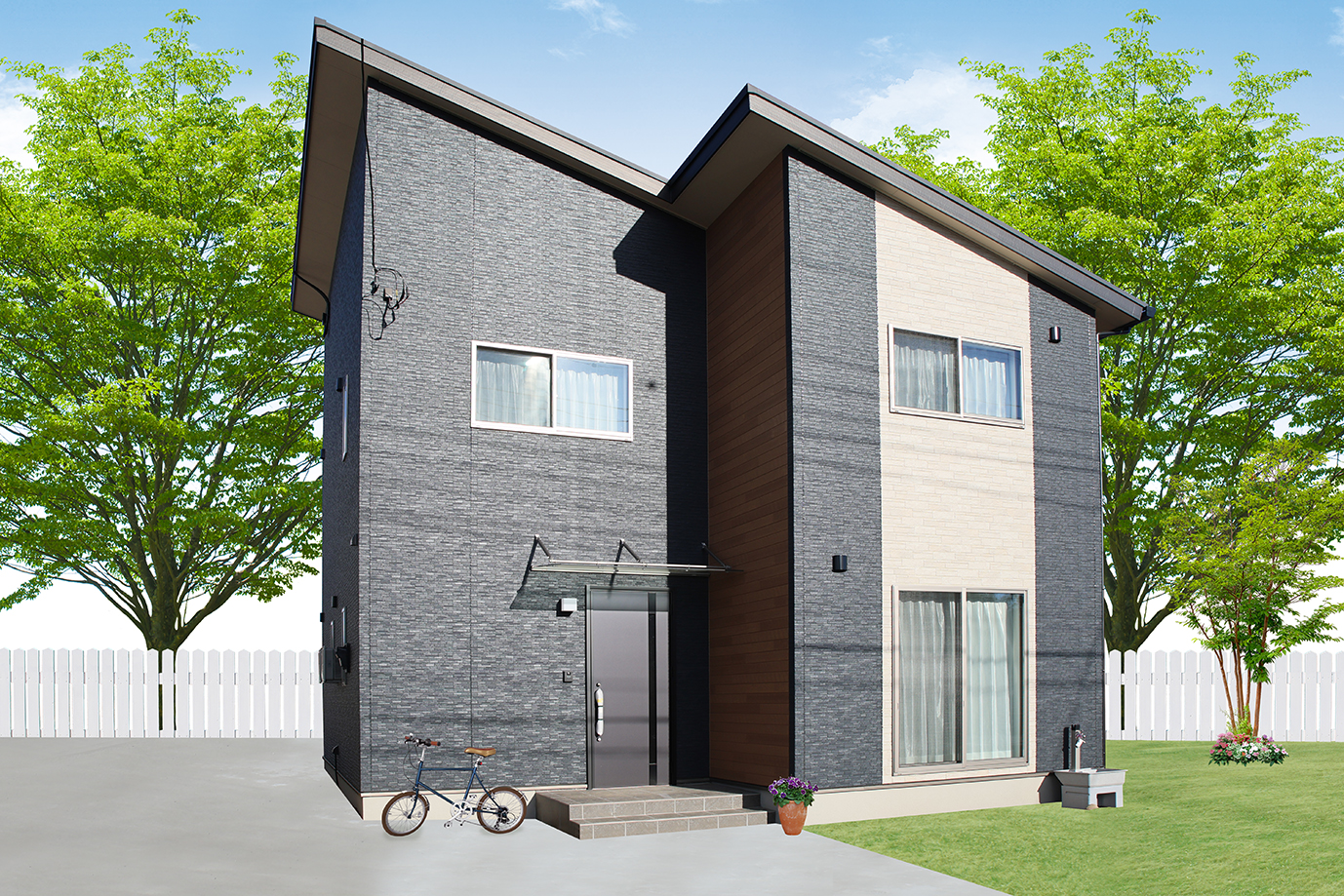 大容量の太陽光を搭載できるシンプルな外観